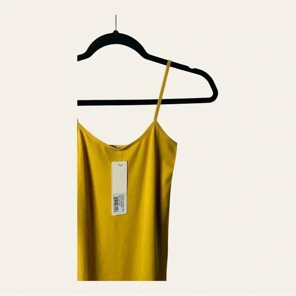 1711. YELETE SLIP DRESS MUSTARD IN COLOR ONE SIZE SPAGHETTI STRAPS SOFT - Picture 4 of 12